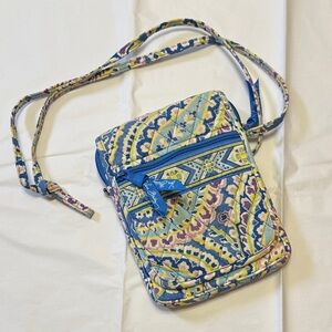 Vera Bradley Blue and Yellow Patterned Crossbody Bag